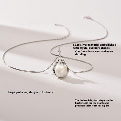 Women's Necklace S925 Silver Natural Freshwater Pearl Necklace