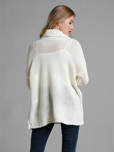 Turtleneck Dropped Shoulder Long Sleeve Sweater