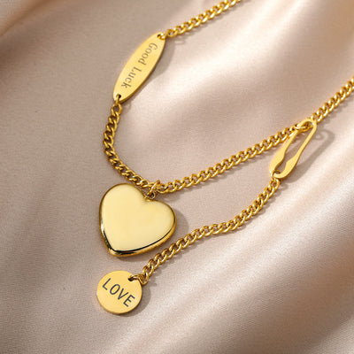 Fashion Jewelry Multilayer Heart Pendant Necklaces