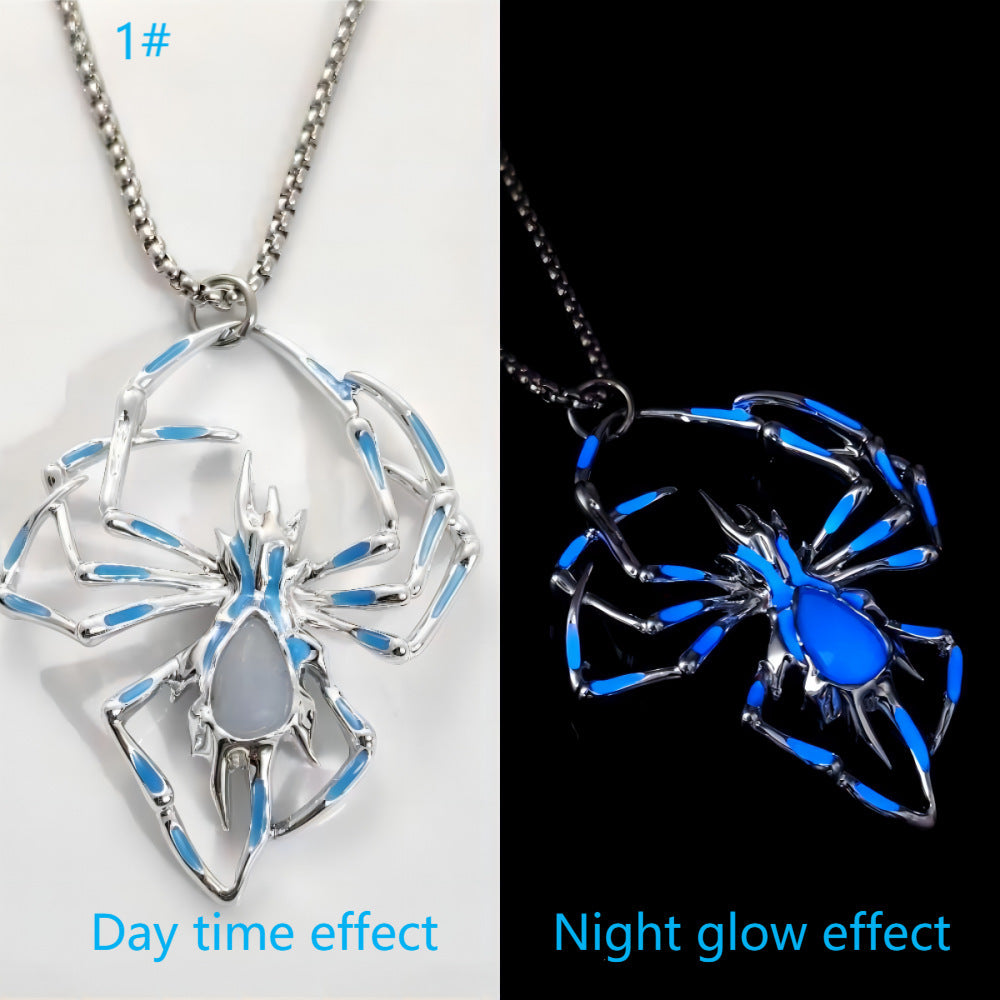 Creative Stereo Luminous Spider Necklace Jewerly