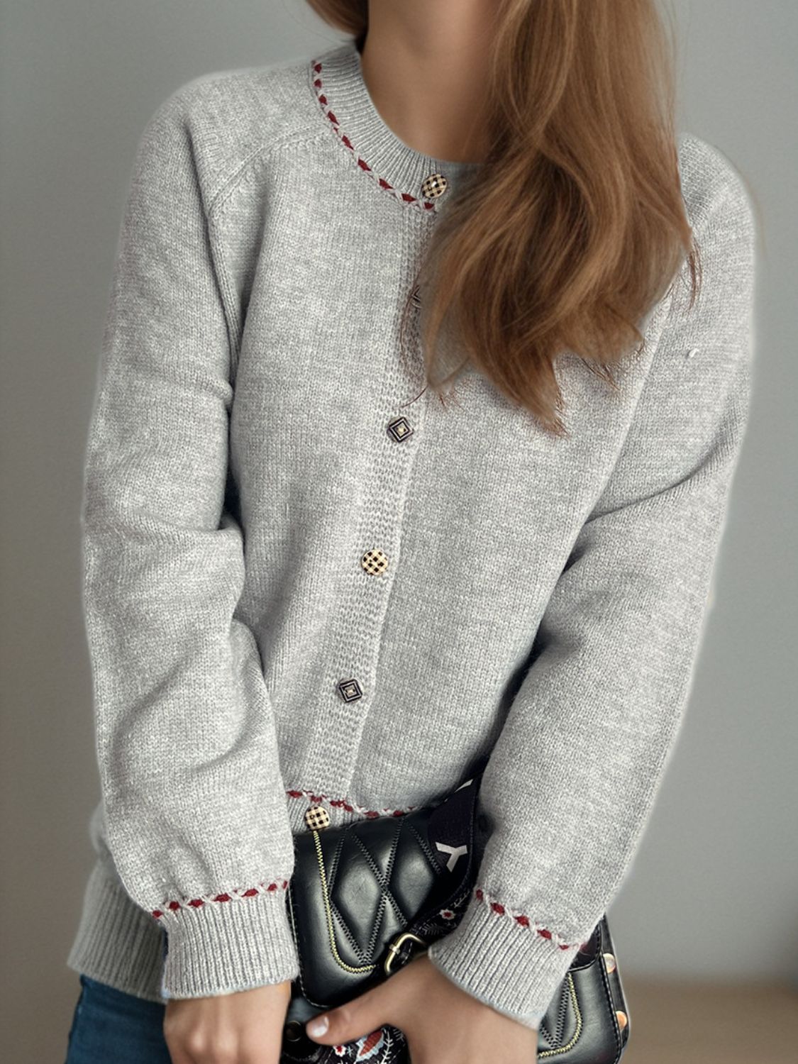 Button Down Long Sleeve Cardigan