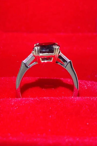 2 Carat Black Moissanite Platinum-Plated Ring