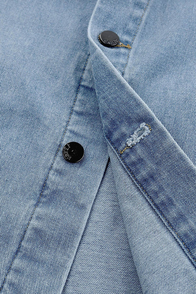 Button Down Collared Denim Jacket