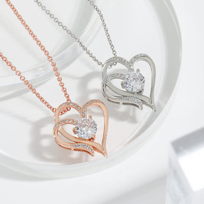 Zircon Double Love Necklace