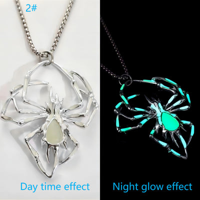 Creative Stereo Luminous Spider Necklace Jewerly