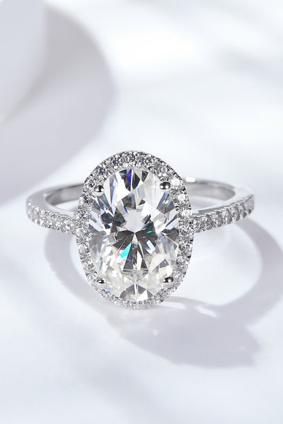 4.5 Carat Moissanite Halo Ring