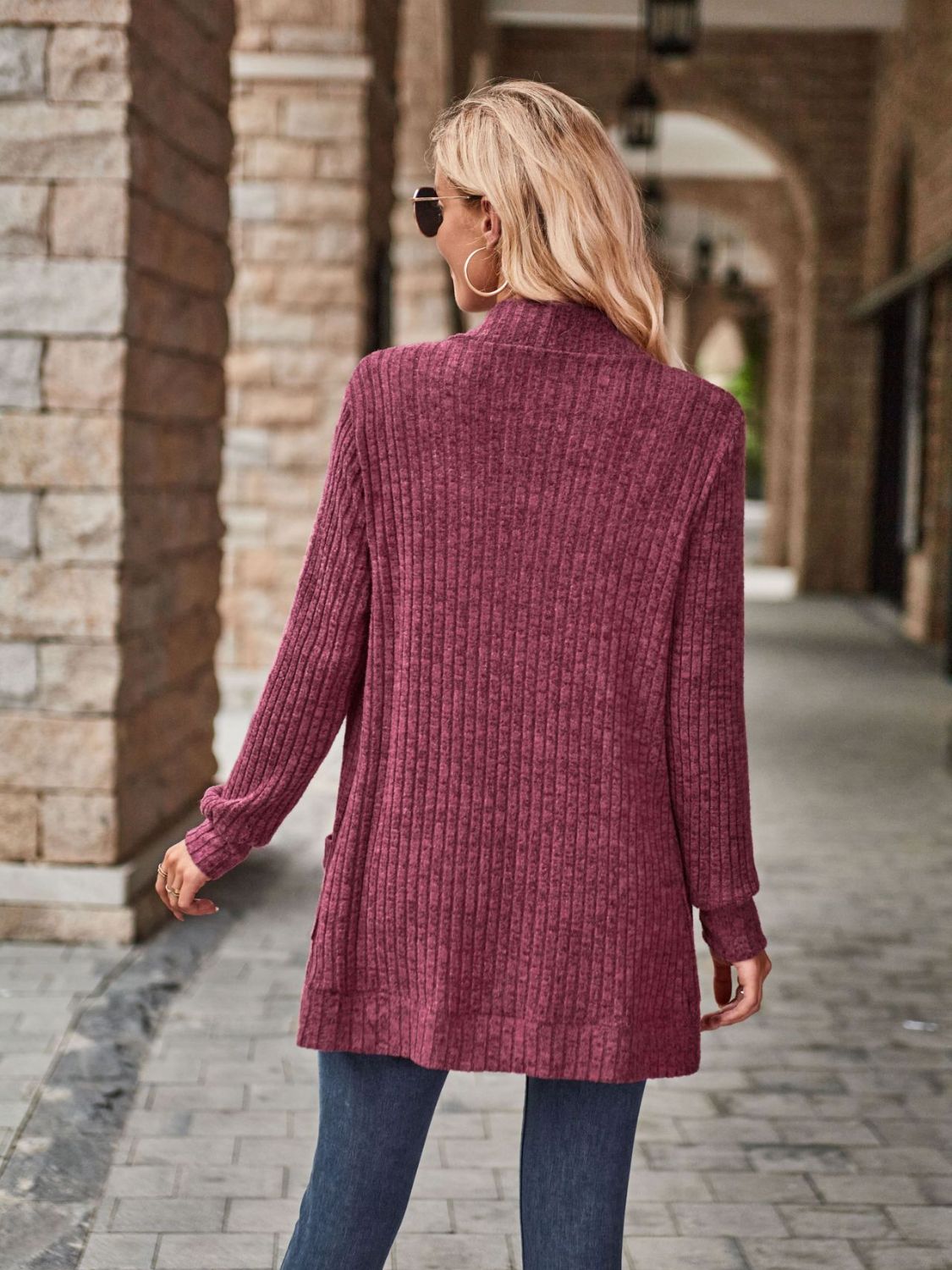 Open Front Cardigan with Pockets