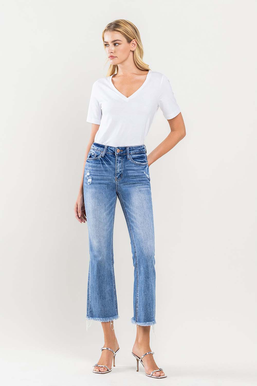 Vervet by Flying Monkey Full Size High Rise Cropped Flare Jeans