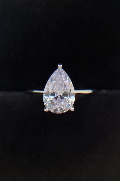 Classic Teardrop 2 Carat Moissanite Ring