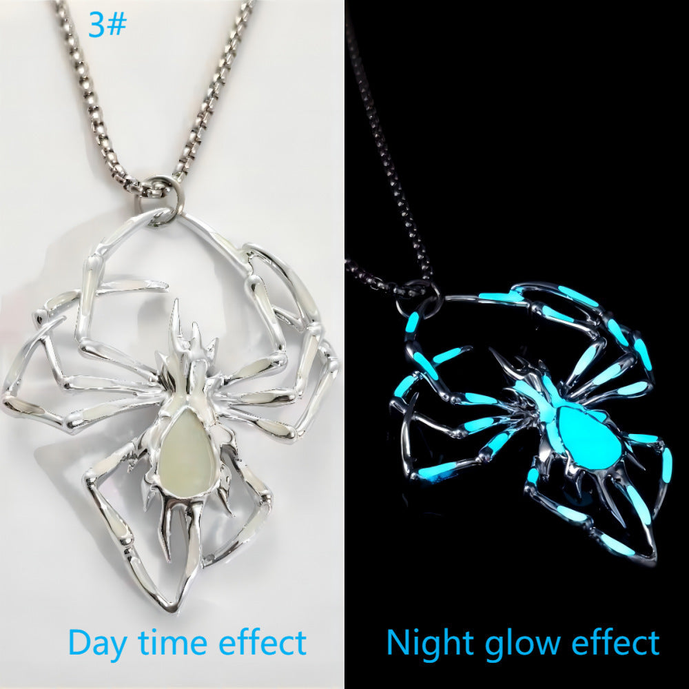 Creative Stereo Luminous Spider Necklace Jewerly