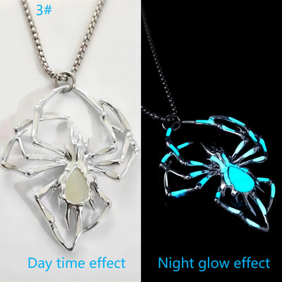 Creative Stereo Luminous Spider Necklace Jewerly