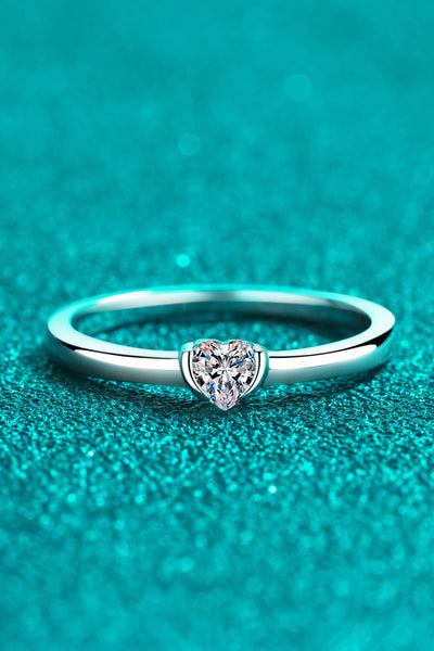 Heart-Shaped Moissanite Solitaire Ring