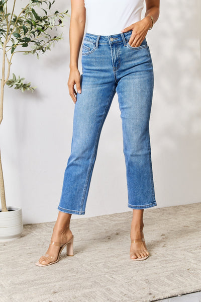 BAYEAS Full Size High Waist Straight Jeans