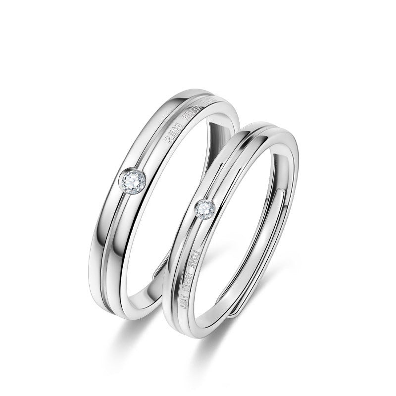 Love Never Stop Ring Couple Sterling Silver