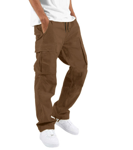 Men's Workwear Drawstring Multi-pocket Casual Pants