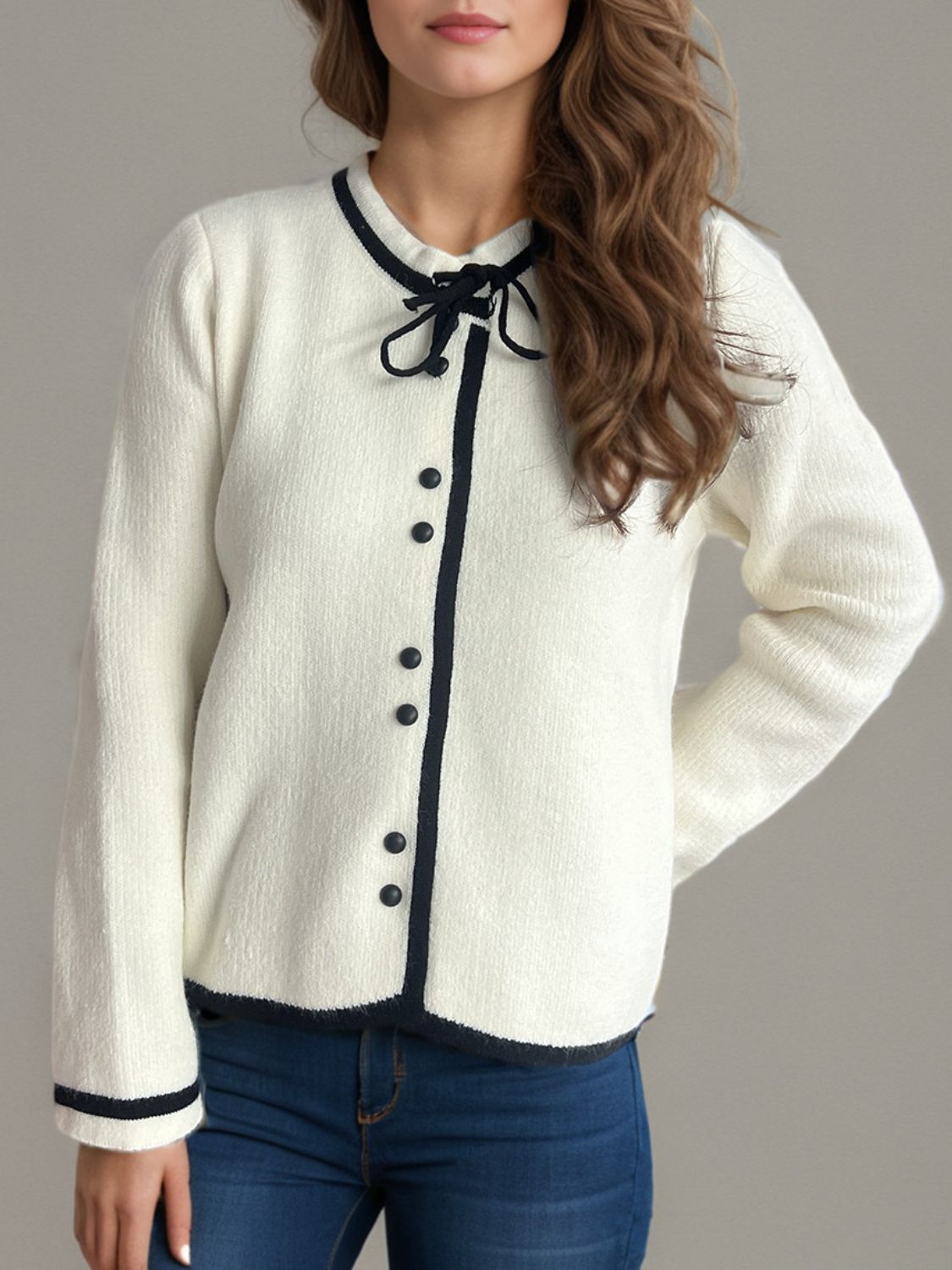 Button Down Long Sleeve Cardigan