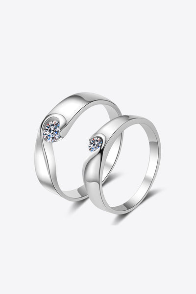 Moissanite Rhodium-Plated Ring