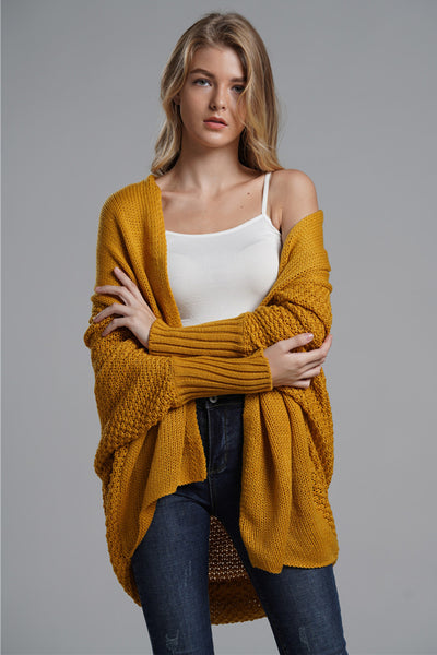 Open Front Batwing Sleeve Cardigan