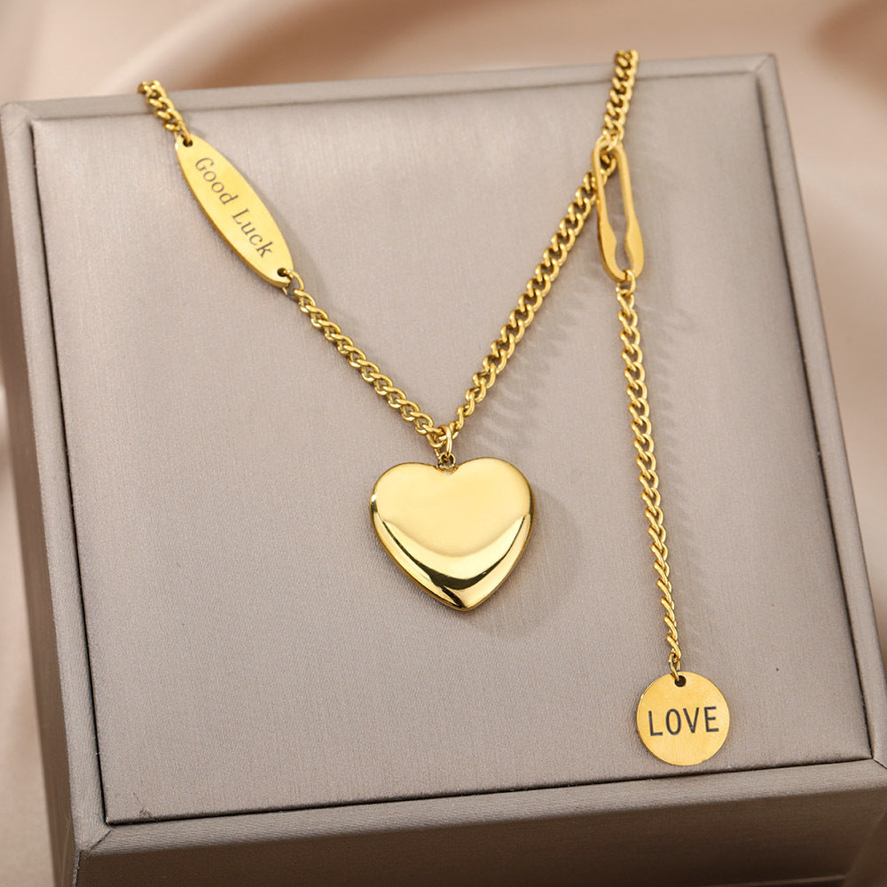 Fashion Jewelry Multilayer Heart Pendant Necklaces