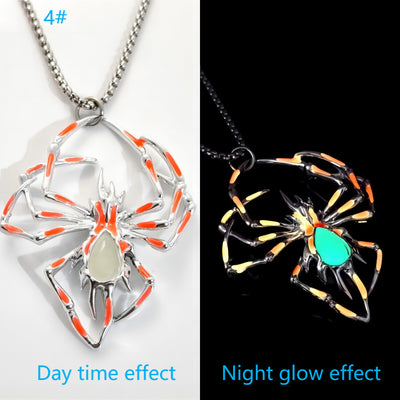 Creative Stereo Luminous Spider Necklace Jewerly