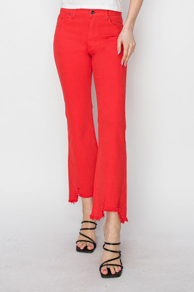 RISEN Full Size Mid Rise Step Hem Cropped Pants