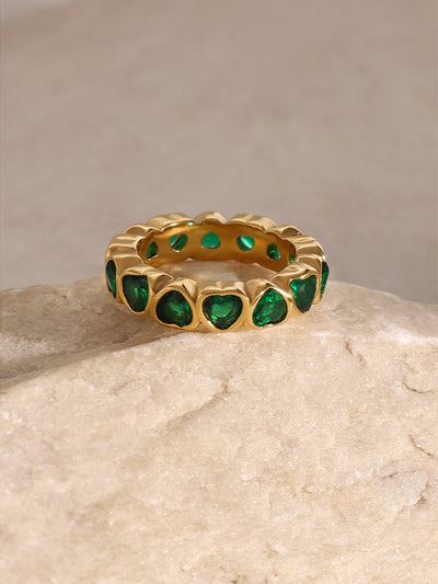 18K Gold-Plated Inlaid Zircon Ring