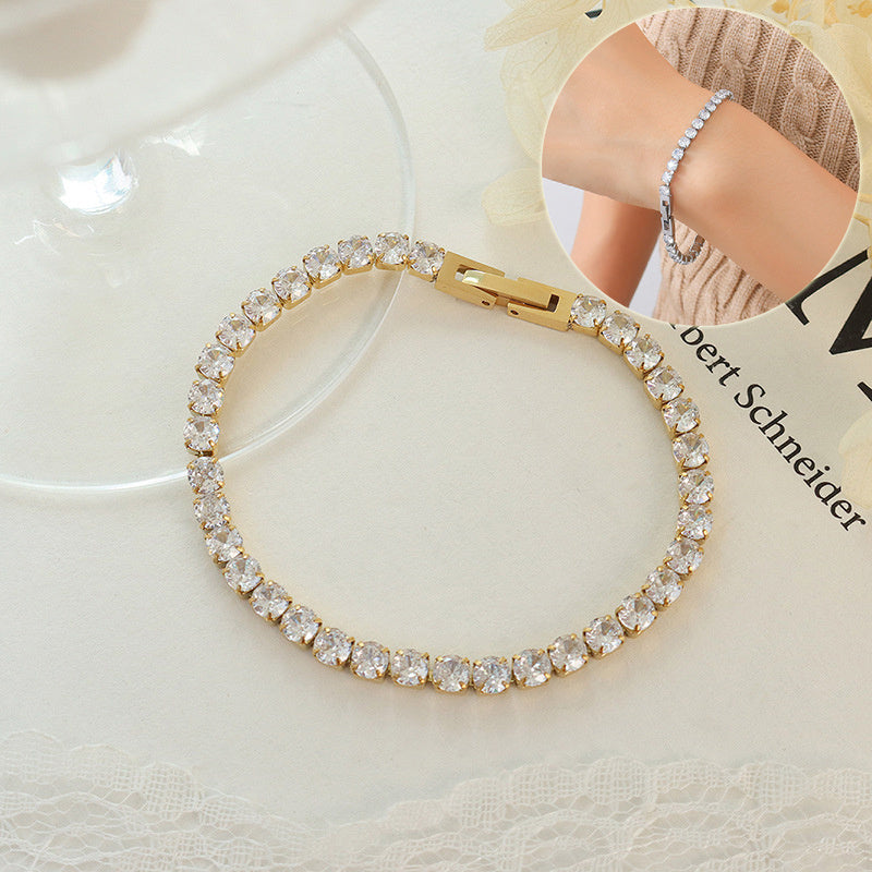 Fully-jewelled Zircon Bracelet Bling Chain Bracelet