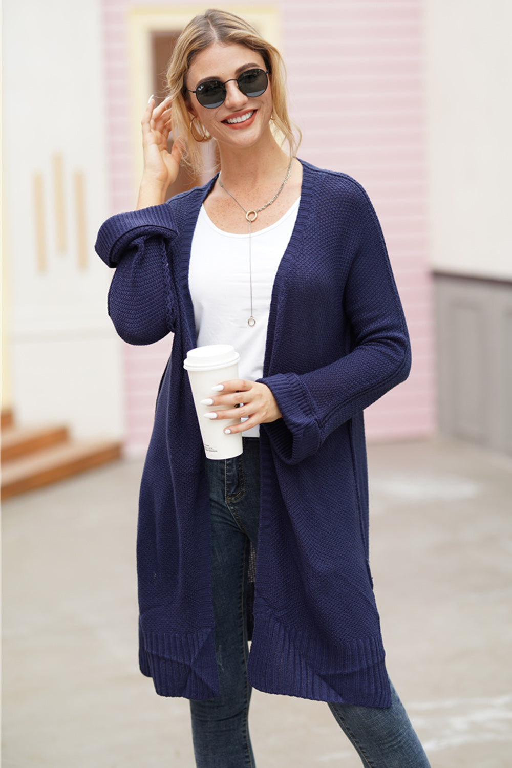 Open Front Long Sleeve Cardigan