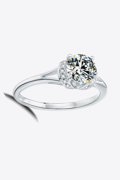 1 Carat Moissanite Split Shank Ring