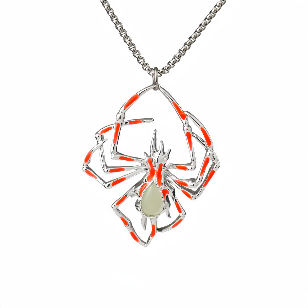 Creative Stereo Luminous Spider Necklace Jewerly