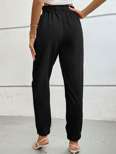 Perfee Tie Front Long Pants