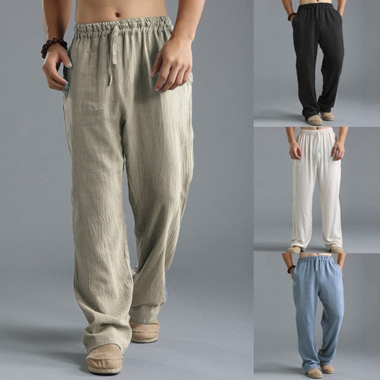 Men's Loose Casual Pants Linen Breathable Sports Trousers