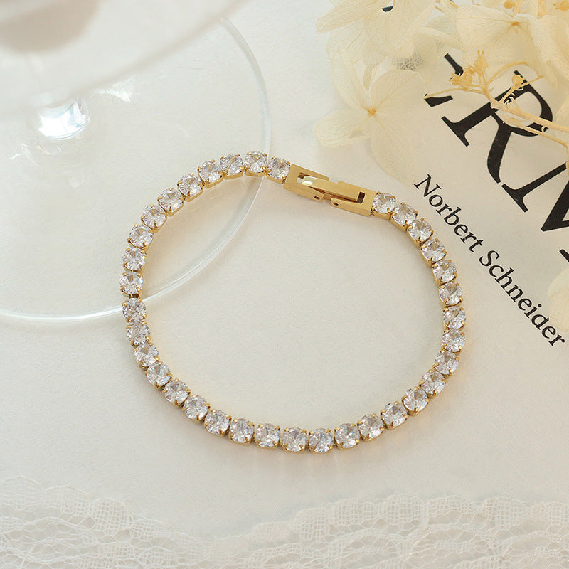 Fully-jewelled Zircon Bracelet Bling Chain Bracelet